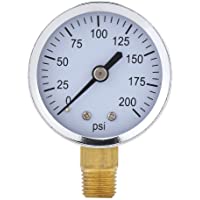 52 mm 0~200 psi Filtro de Piscina Mini Medidor de Presión de Agua Medidor Manómetro 1-4 NPT Montaje de Rosca para…